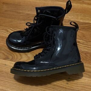 Dr. Martens Glossy Black Kids Boots